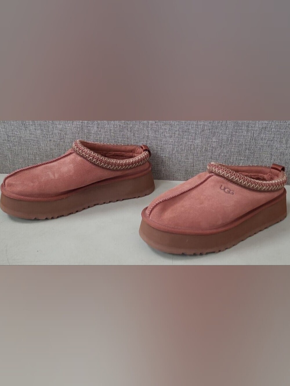 UGG Tazz Red Jasper Women's Suede Platform Clogs Size 9 NWOT MSRP $150 - Picture 4 of 9